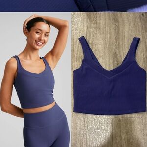 NWT Beyond Yoga (S) Women's Impulse Ribbed Crop Tank w Shelf Bra Purple Yoga